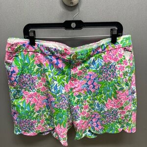 Lilly Pulitzer Pink and Green Floral Women's Shorts